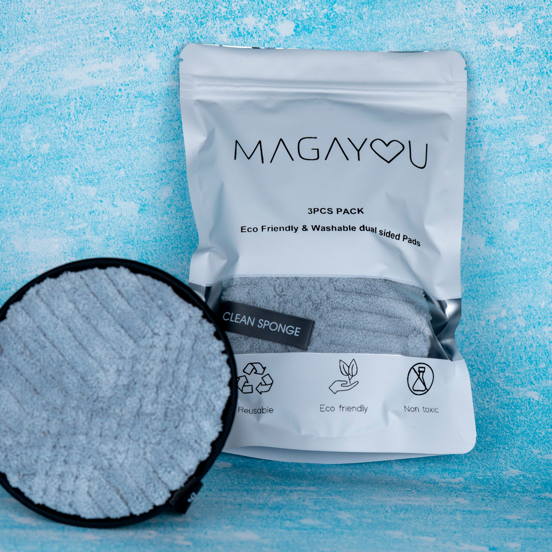 MAGAYOU Clean Sponge Pads – 3er Pack für eine nachhaltige Gesichtsreinigung