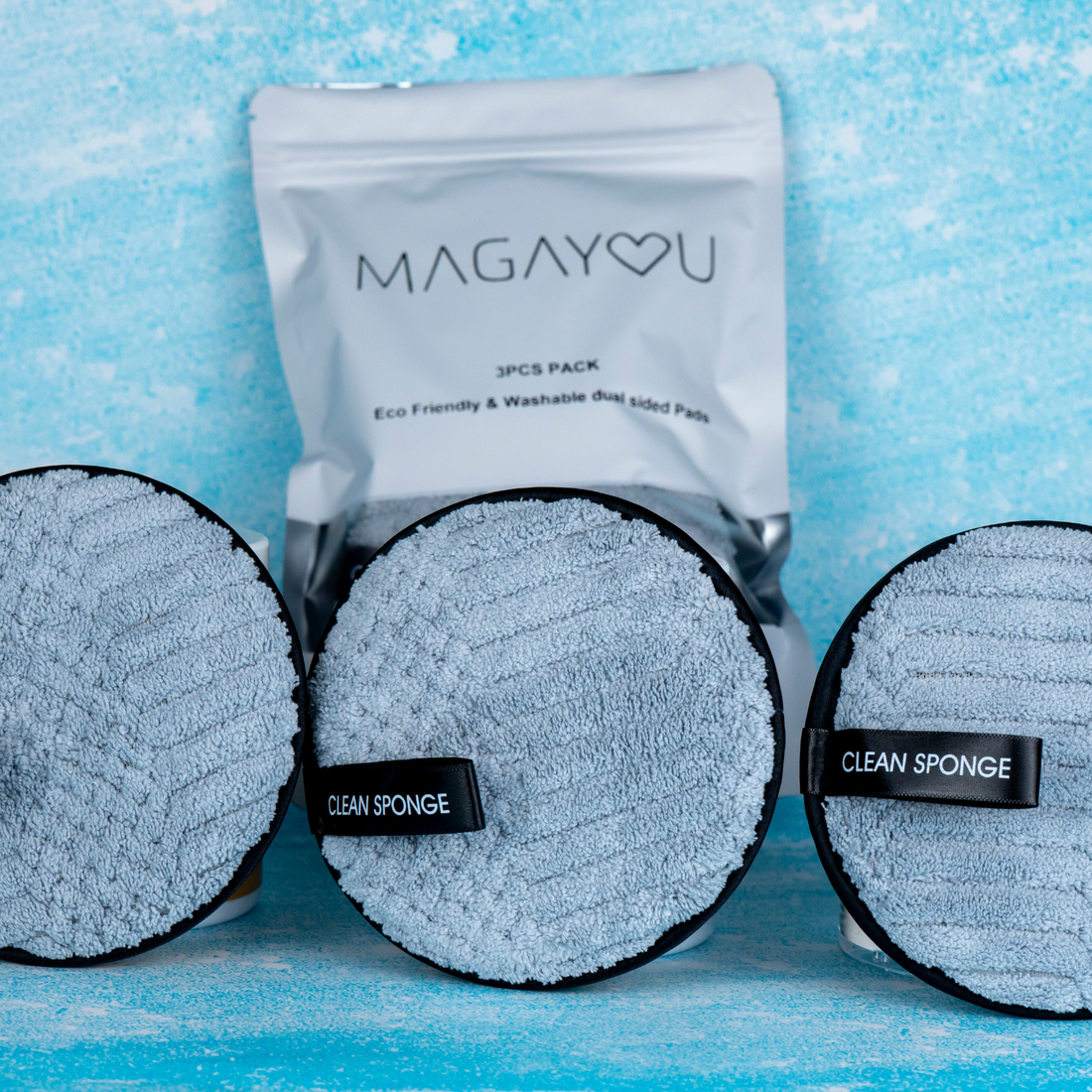 MAGAYOU Clean Sponge Pads – 3er Pack für eine nachhaltige Gesichtsreinigung